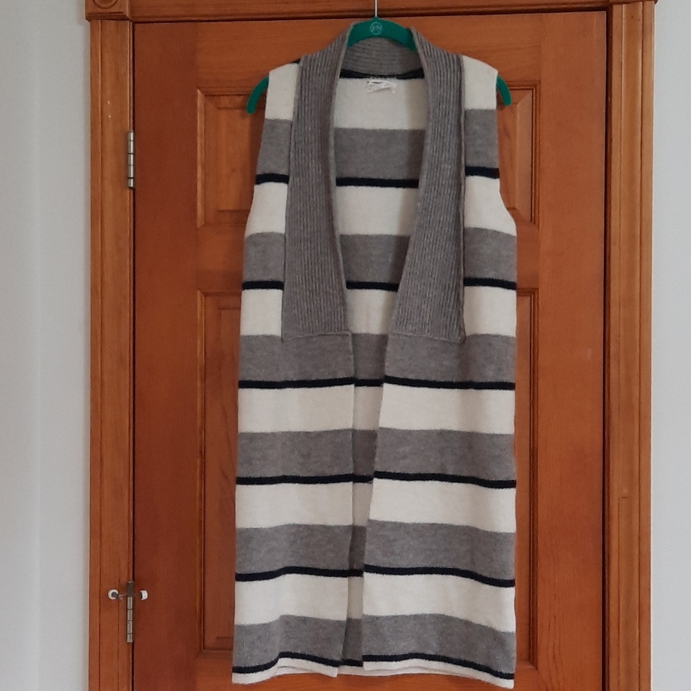 Anthropologie Striped Duster Vest